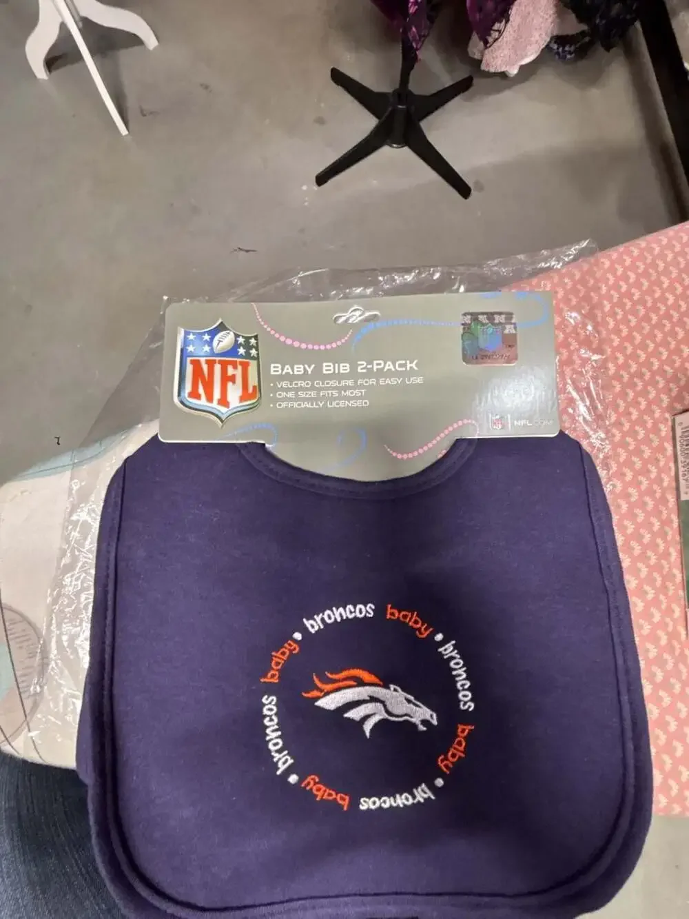 Baby Fanatic Denver Broncos Baby Bib 2-Pack Blue